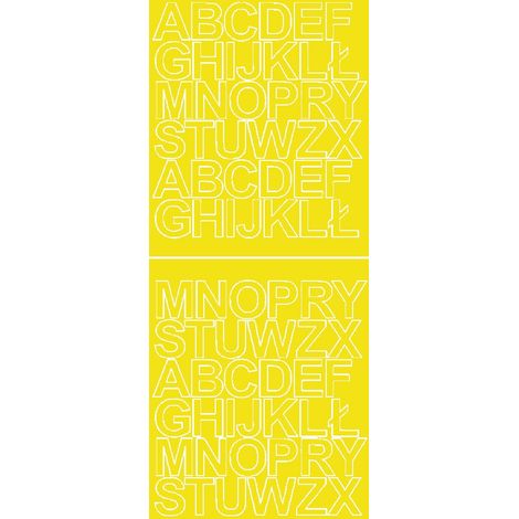 Selbstklebende Buchstabenaufkleber, 3,5 cm, gelb, matt