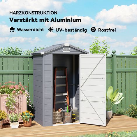 Abri de jardin 1,1 m², cabanon avec toit à deux pans, 133 x 102 x 180/208 cm (1/5)
