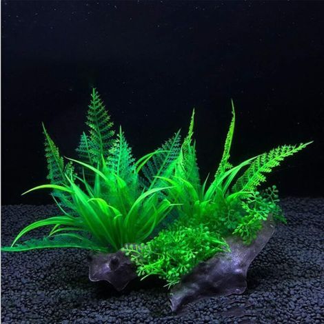 Piante artificiali per acquario, 2 pezzi, in plastica morbida, design realistico, sicure per i pesci. (1/4)