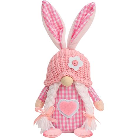 Gnome De Pâques - Lapin En Peluche - Décoration Intérieure Pour Fête De Pâques - Lot De 1 (1/5)