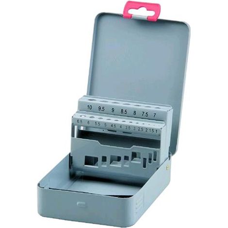 Scatola Portapunte Metallo Per 25 Punte - Vuote Mm. 1-13