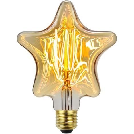 Ampoule décorative vintage en forme d'étoile, style rétro, idéale pour une chambre à coucher ou un mariage. (1/5)