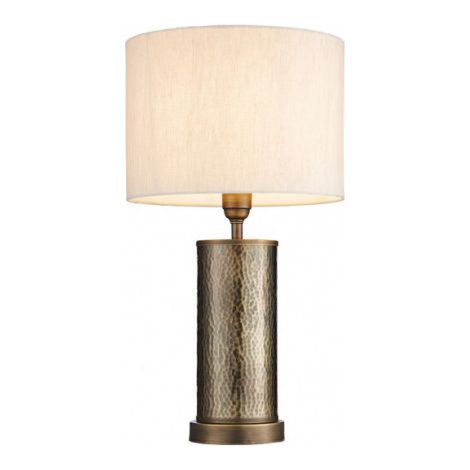Endon Indara - Lampe de table à 1 lumière, bronze vieilli, plaque de bronze martelé vieilli, E27 (1/4)
