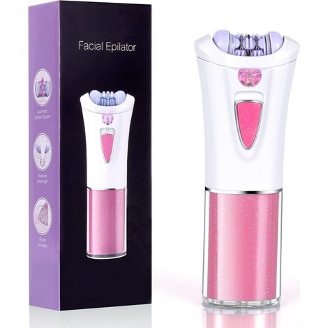 Épilateur Électrique Femme, Tête De Rasage Et Tondeuse, Épilateur Facial et épilation du Corps, Mini-épilateur pour Visage, Les aisselles, Le Bikini et Les Jambes (1/5)