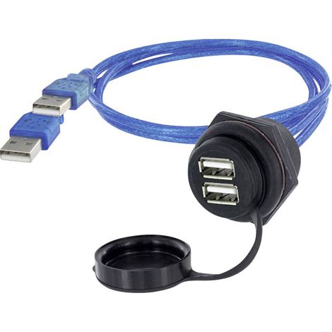 2 USB 2.0 presa A Presa con telaio di montaggio 1310-1035-02 M30 1310-1035-02 encitech Contenuto: 1 pz. (1/2)