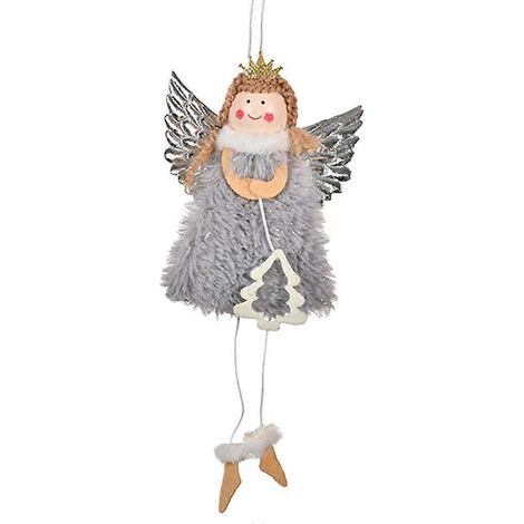 Fabric Angel Ornament - Soft Dangling Legs Pre-Tied Loop Christmas Tree Decor (1/5)