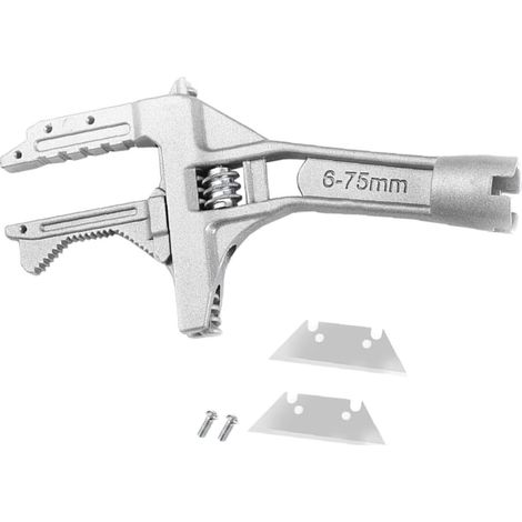 Clé à Eau Multifonctionnelle en Alliage D’aluminium Argenté pour Évier Réparation du Drain, du Robinet L’eau, Format Court à Grosse Ouverture, 1 Set (1/5)