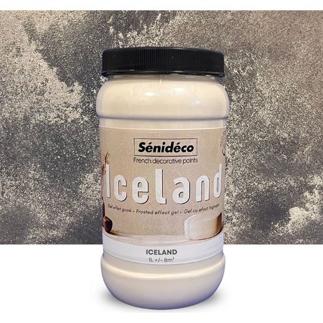 Peinture décorative effet givré – ICELAND Kit Sous-couche Dark + Gel pour 12m² (1/5)
