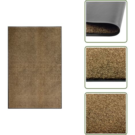 Paillasson lavable Marron 120x180 cm - Tapis D'entrée - Paillasson Extérieur - Paillasson Intérieur - Tapis Absorbant - Tapis Antidérapant (1/5)