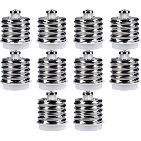 10 adaptadores de casquillo, convertidor de E40 a E27, compatibles con bombillas LED y halógenas, para iluminación interior. (1/5)