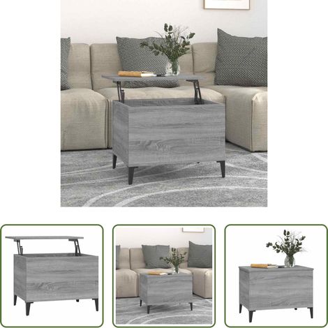 Bois d'ingénierie -  Table basse Sonoma gris 60x44,5x45 cm Bois d'ingénierie (1/5)