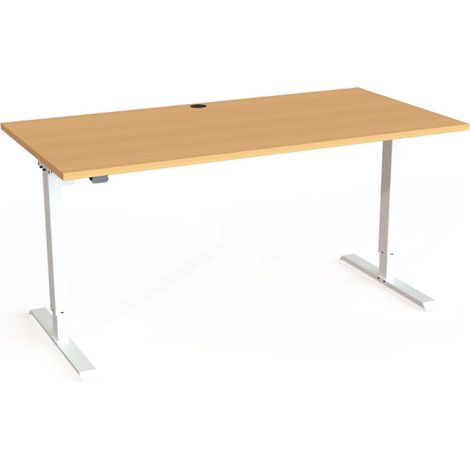 STIER Bureau électrique réglable en hauteur 501-20 160 × 80 cm Hêtre blanc (1/3)