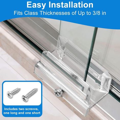 Rail inférieur de porte de douche coulissante, rail en plastique pour porte de douche en verre de 3/8 po (1 pièce) (1/3)