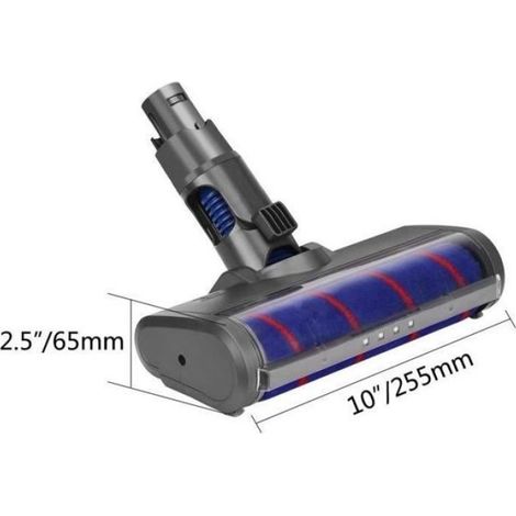 Tête brosse aspirateur - Compatible Dyson V6 DC58 DC59 DC62 Rotation flexible 180 degrés - Nettoyage sols - 255 x 65 mm (1/3)