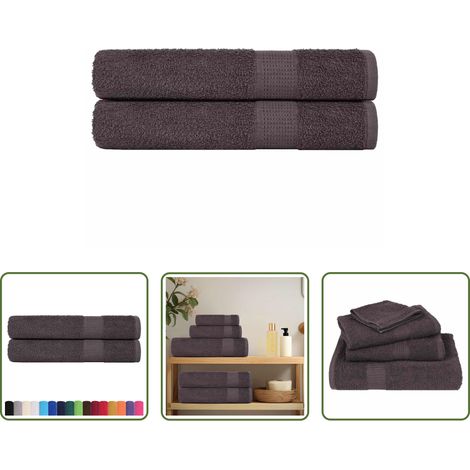 vidaXL Frottiertuch - Handtücher FROGN 2 Stk. Anthrazit 100x200 cm 360 g/m² (1/5)