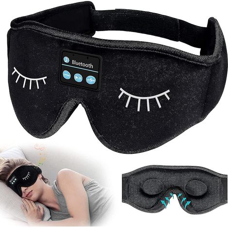 Écouteurs de sommeil Bluetooth, masque de sommeil musical, casque de sommeil sans fil 3D Bluetooth 5.2 avec bandeau et haut-parleur HD intégré, cadeau d'anniversaire pour femme (1/5)