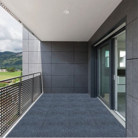 Dalles de terrasse textile 12" 36 pièces, modulaires auto-verrouillables, installation facile, pour patio, balcon, piscine et jardin