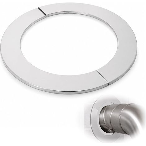 Chimney Rosette 150mm-160mm Stainless Steel Wall Rosette, Silver Pipe Hole Cover for Kitchen Taps, Stove and Radiator Fitting (1/5)