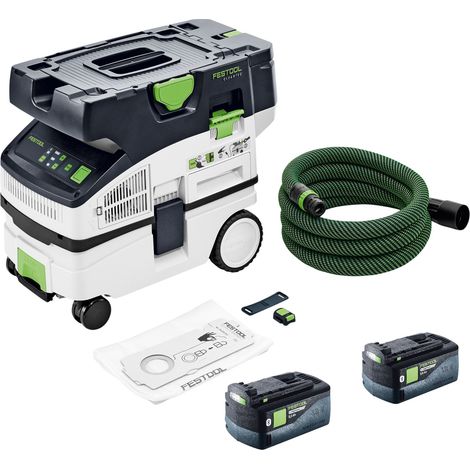 Festool CTLC MINI I-Basic Akku Absaugmobil 36 V ( 2x 18 V ) Staubkl. L + 2x Akku 5,0 Ah - ohne Ladegerät