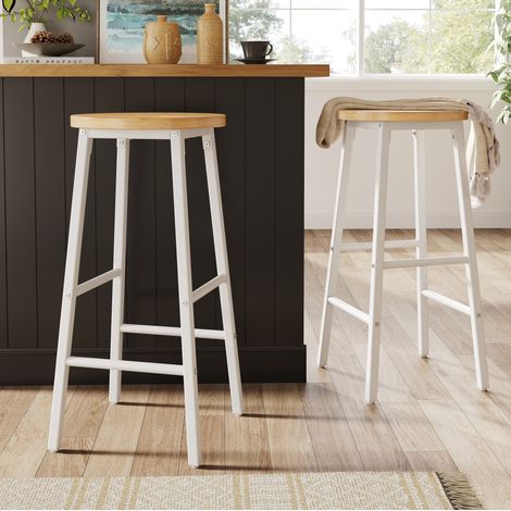 Taburetes de bar 2 unidades con reposapiés 63 cm OKMYHOME (1/5)