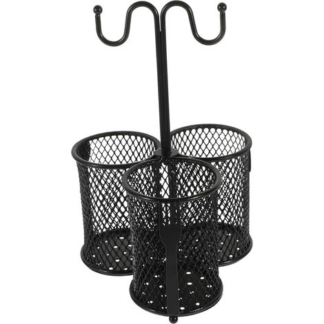 Support de Couverts Noir Multi pour Cuisine Rangement Ustensiles et Baguettes Panier à Couverts Compact pour Usage (1/4)