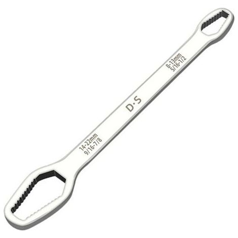 Clé à cliquet Clé universelle 8-22 mm Jeu de clés à double extrémité Vis Clé à écrou Voiture Vélo Réparation de voiture Outil à main 1pc (Argent) (1/5)