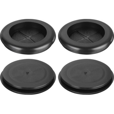 10Pcs Passe-Fils en Caoutchouc 1-3/8" (35mm) Trou de Perçage, 1-1/4" (30mm) ID Bouchons de Trou à un Seul Côté pour Joint d'Étanchéité de Câble de Pare-Feu, Noir (1/5)