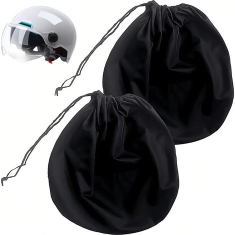 Set aus 2 Motorradhelmtaschen, Motorradhelmhülle, Motorradtasche, geeignet für verschiedene Motorradhelme, Outdoor-Sportarten, allgemeine Aufbewahrung und Puppenaufbewahrung, Schwarz (1/5)