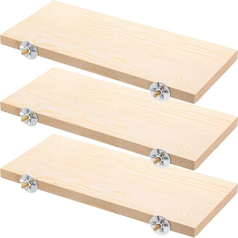 Lot de 3 perchoirs pour oiseaux, plateforme en bois pour perroquets, perchoir en bois naturel, cage de jeu pour conures, chinchillas, perruches et calopsittes (1/5)