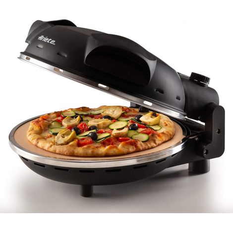 ARIETE FORNO PIZZA NERO (0917/00) - PIASTRA IN PIETRA REFRATTARIA - 5 LIVELLI COTTURA - 1200W (1/5)
