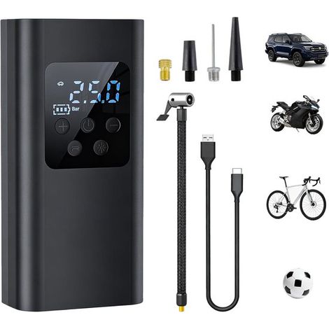 Bomba de aire eléctrica inalámbrica Qingning，compresor de neumáticos eléctrico de 150 PSI con parada automática，linterna LED (1/5)