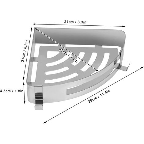 Support de rangement de shampoing en acier inoxydable 304, Triangle, coin creux, accessoires de salle de bains (1/5)