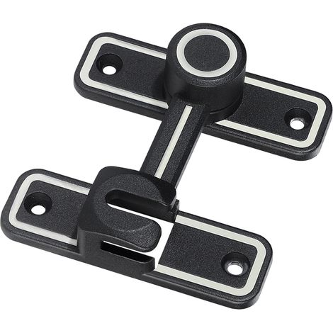 Verrou de porte coulissante lumineux antivol en acier inoxydable noir, fermeture à 90°/180°, idéal pour les portes de grange et de salle de bain. (1/5)