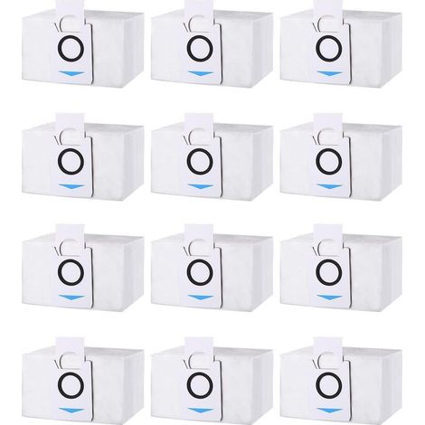 Lot de 12 Sacs d'aspirateur Accessoires pour Ecovacs Deebot X1 Omni / X1 e Omni/ T20 omni/T20e Omni Aspirateur, Sac À Poussière Pièces de Rechange, 3.2L Grande Capacité Sac Aspirateur pour DEEBOT (1/4)