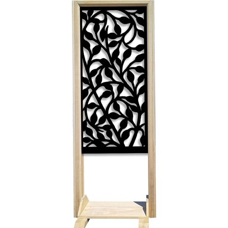 CESPUGLIO - Paravent modulable - 70x190 cm - en bois et PVC - Couleur : noir