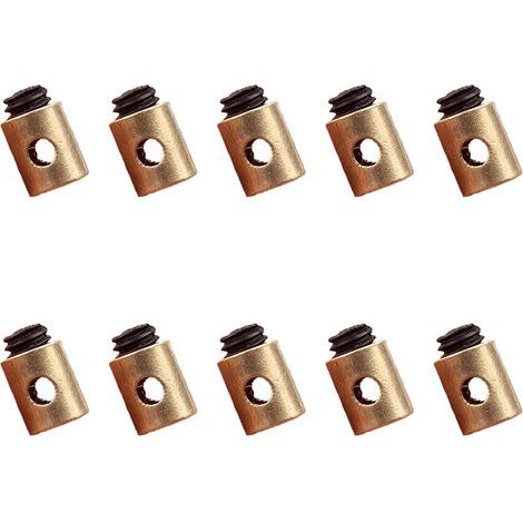 (5 x 6 mm)10 pièces Câbles et gaines de frein vélo, Serre câble d'accélérateur universel en laiton, serre fil de moto, pour Accélérateurs de Scooters (1/5)