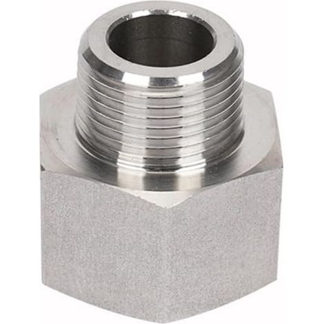 Adaptateur de tuyau en acier inoxydable, convertisseur de raccord de tuyau femelle vers mâle, adaptateur réducteur de raccord de tuyau pour air, huile, eau (G3/4 femelle vers R1/2 mâle) (1/5)