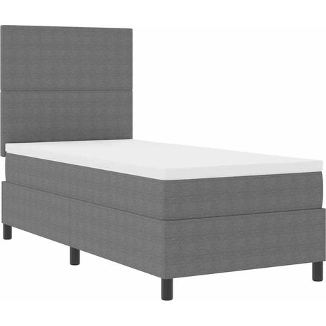 Maison Exclusive - Letto a molle con testiera Grigio chiaro e bianco 80 x 200 cm (1/5)