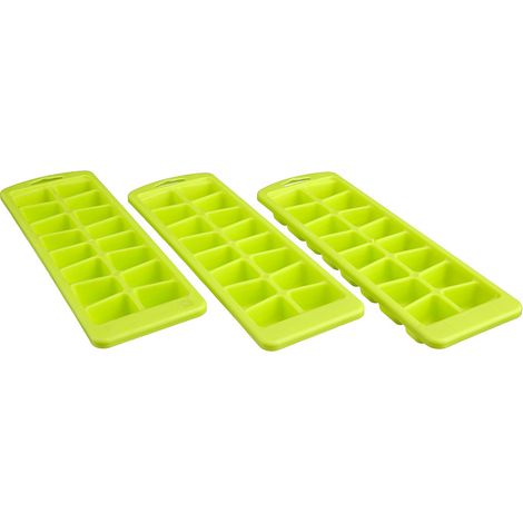 Pack 3 Stück Eiswürfelschalen in verschiedenen Farben 25x8,5x3,7 cm