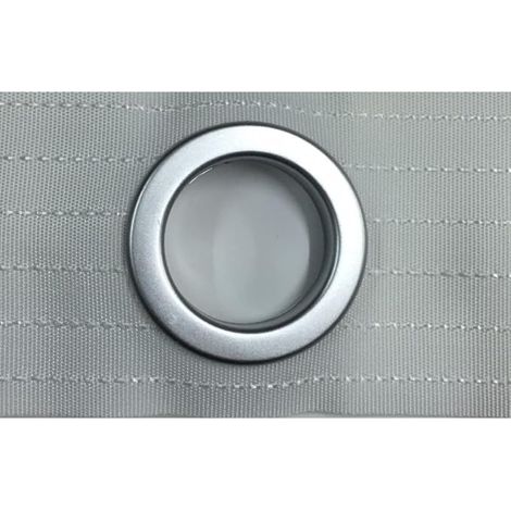 TENDAGGIMANIA FETTUCCIA per Tende con Anelli - Nastro con Borchie di Vari Colori, Vendita al Metro Lineare- Modello Bianco - Colore Cromo Satinto