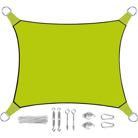 Sonnensegel Rechteckig 2x3m Grün mit Ösenset - Sonnenschutz für Balkon Terrasse (1/5)