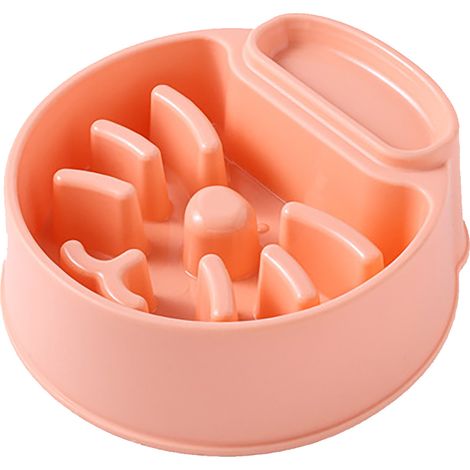 Bol de nourriture lente pour animaux de compagnie, coloré, pratique, Anti-étouffement, mangeoire pour chien pour la maison, Orange (1/5)