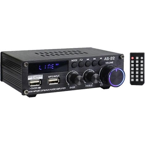 AS22 HiFi Digitalverstärker 30Wx2 2.0-Kanal Auto Bluetooth EU-Stecker--