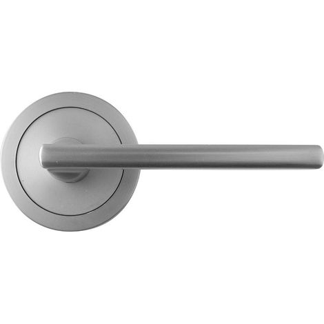 Gerader Griff mit Ø65mm Rosette aus mattnickelfarbenem Aluminium (inkl. Beschläge) (1/3)