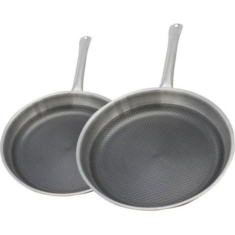 Set de 2 poeles a induction - ELO - Relief Solutions - Inox 18/10 ELODUR Select antiadhésives – Ø24et 28cm