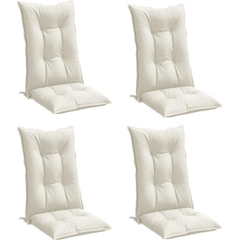 Maison Exclusive - Hochlehner-Auflagen 4 Stk. Melange Creme 120x5 (1/5)