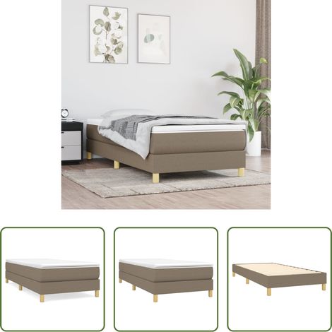 vidaXL Schlafzimmer - Boxspringbettgestell Taupe 90x190 cm Stoff (1/5)