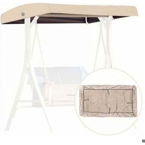 Beige Toile de Rechange pour Balancelle, Housse de Rechange 3 Places, Toit Balancelle de Jardin, Impermeable Couverture Auven (1/5)