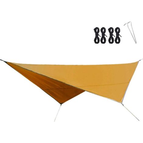 Bâche Anti-Pluie, Camping Bâche,Camping Tarp,Rain Tarp,Anti UV Contre la Pluie,Ripstop, Orange, 320x250cm (1/2)