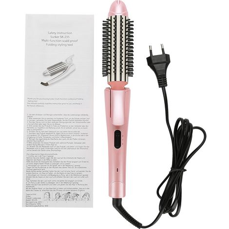 Mini Lisseur Boucleur Portable avec Peigne, Outil de Coiffage Pliable Prise EU 220-240V (1/5)